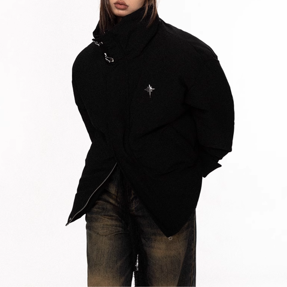 Women's Vintage Metal Button Stand Collar Coat