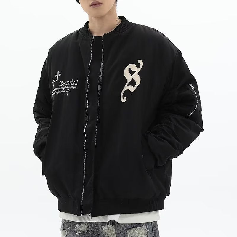 Urban Embroidery Zipper Baseball Jacket