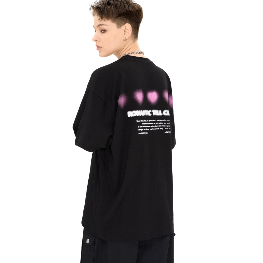 Fuzzy Heart Cotton T-shirt