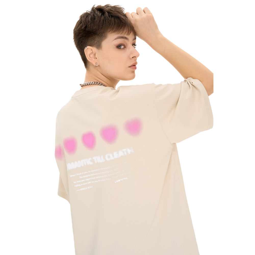 Fuzzy Heart Cotton T-shirt