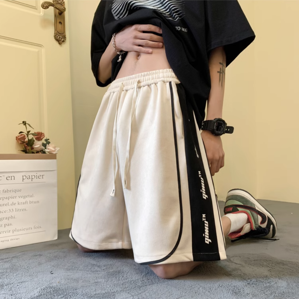 Urban Letter Panel Suede Shorts