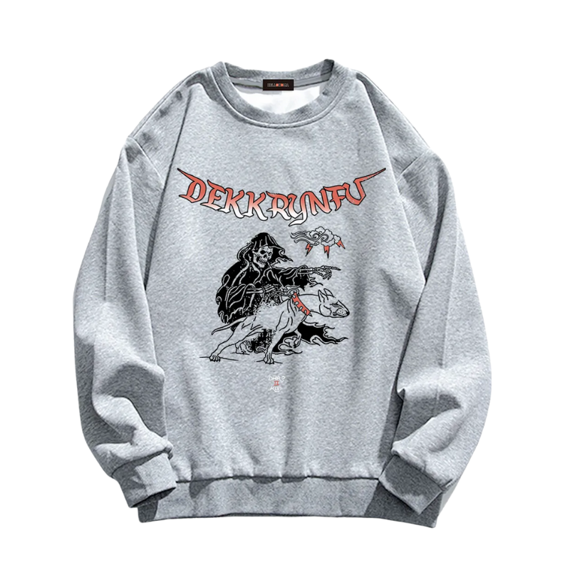 Hip Hop Creative Skull Letter Print Sweatshirt