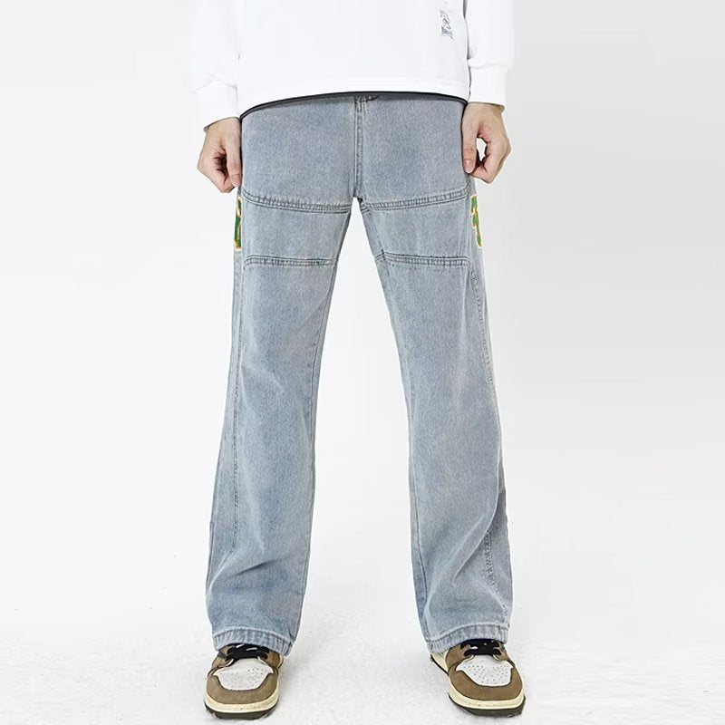 Hip Hop Letter Embroidery Jeans