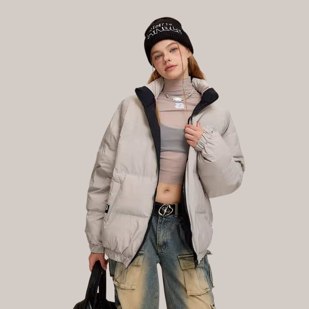 Women's American Contrast Color Reversible Coat