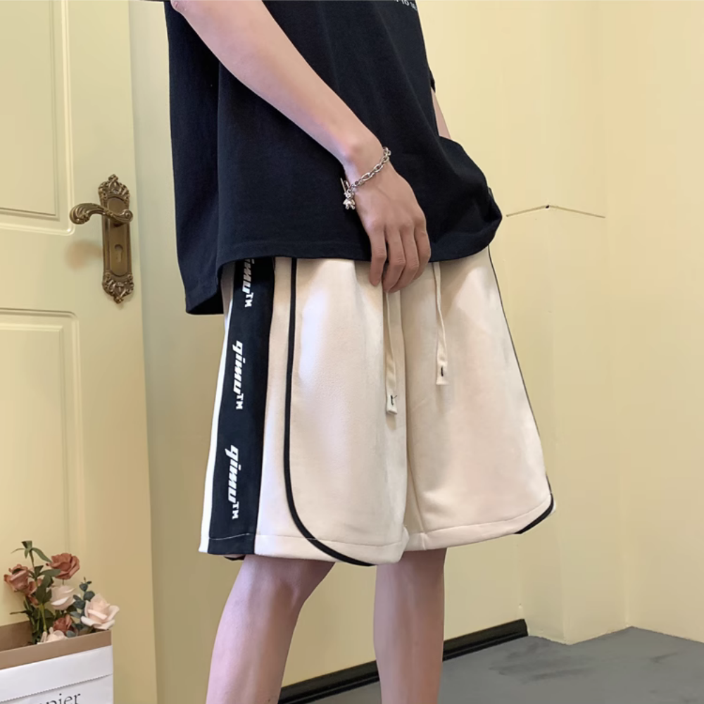 Urban Letter Panel Suede Shorts