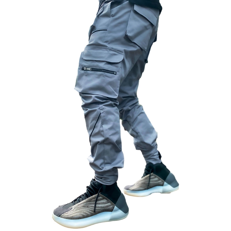 Reflective Line Cargo Pants-Blue