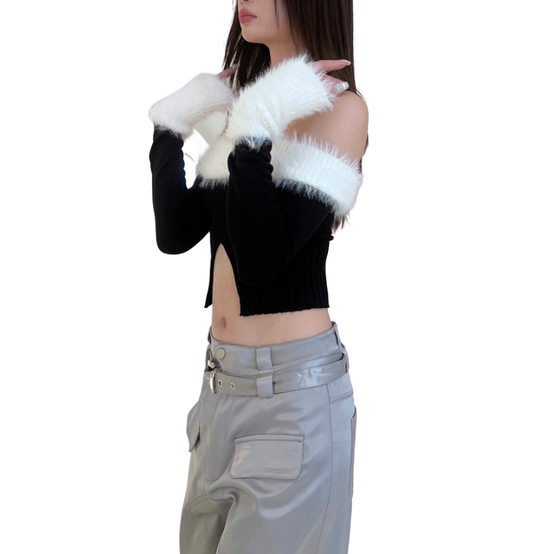 Women's One-shoulder Paneled Sweater