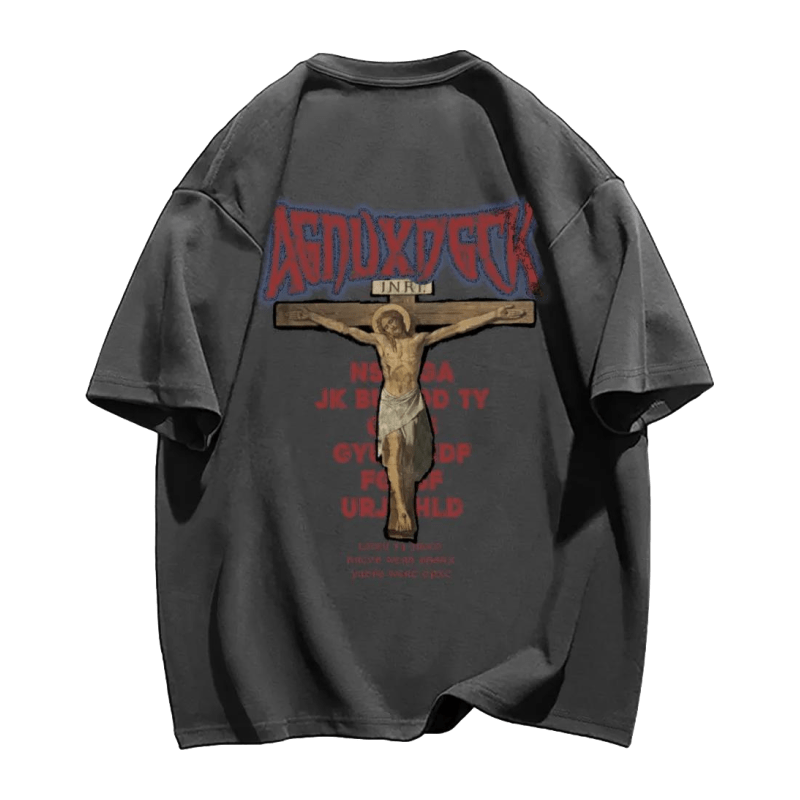 Vintage Bold Jesus Letter Graphic T-shirt