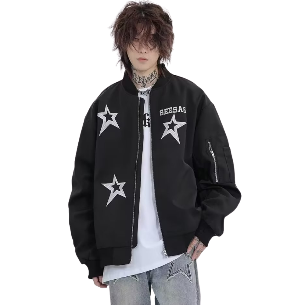 Urban Star Embroidery Baseball Jacket