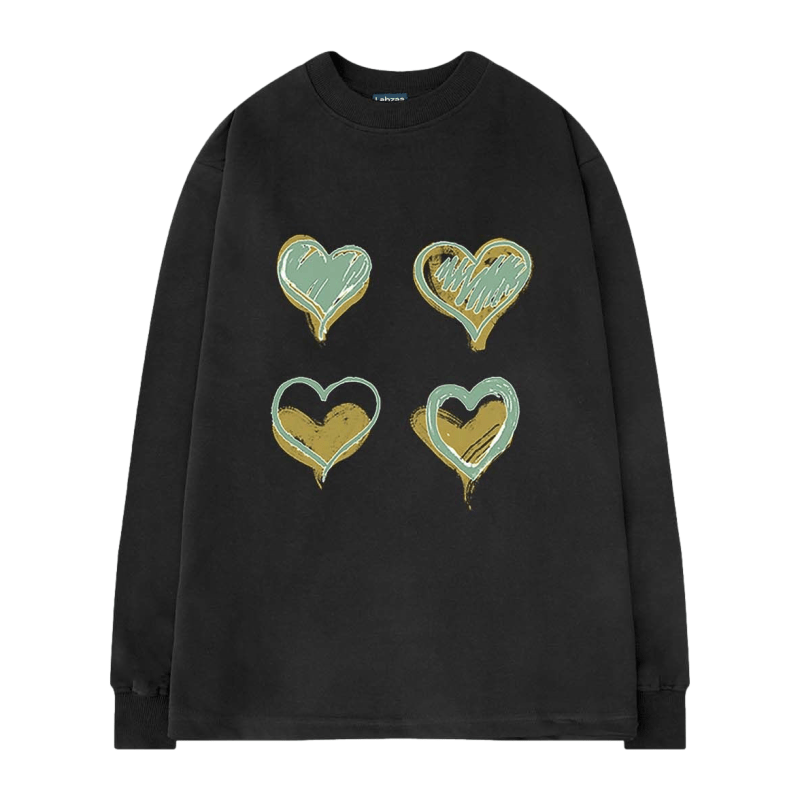 Graffiti Heart Print Sweatshirt