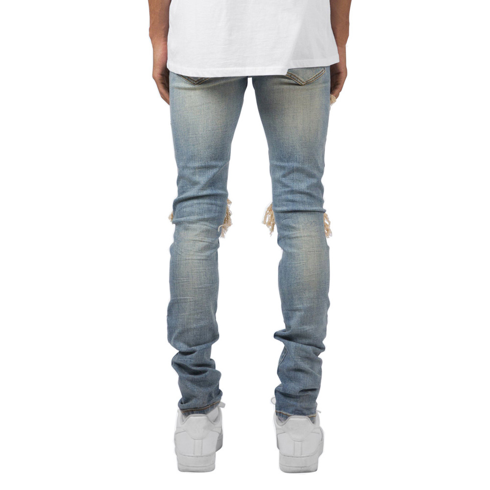 High Street Wash Distressed Stacked Jeans