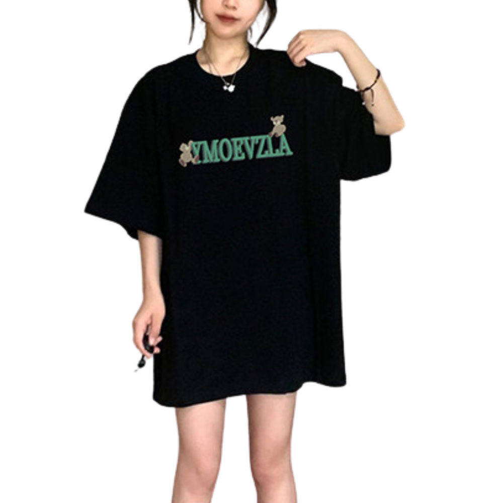 Retro Cartoon Bear Print T-shirt