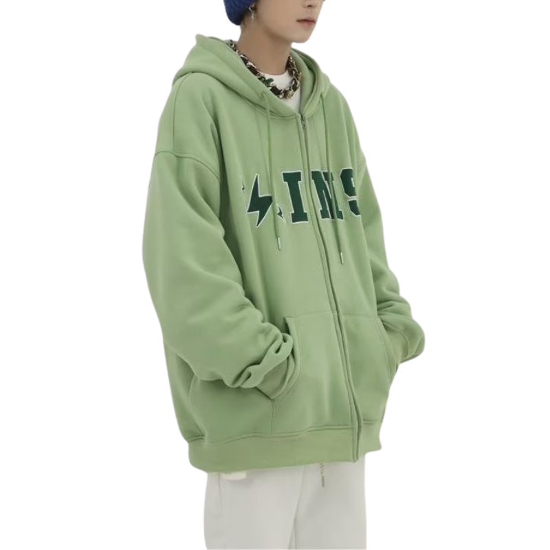 Hip Hop Solid Color Alphabet Hoodie