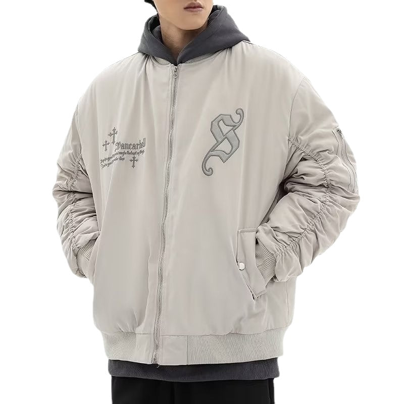 Urban Embroidery Zipper Baseball Jacket