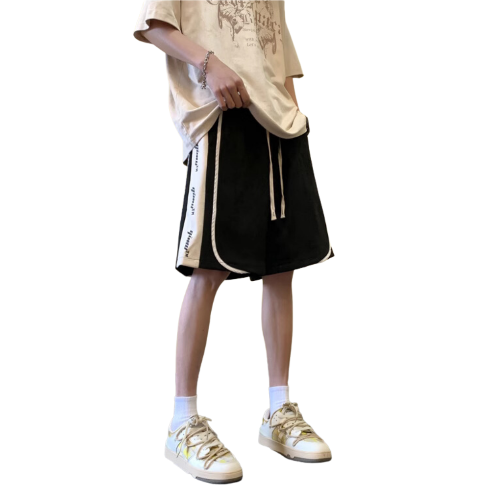 Urban Letter Panel Suede Shorts