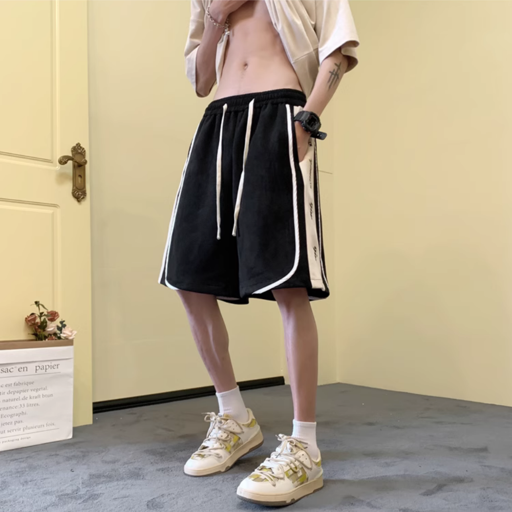 Urban Letter Panel Suede Shorts