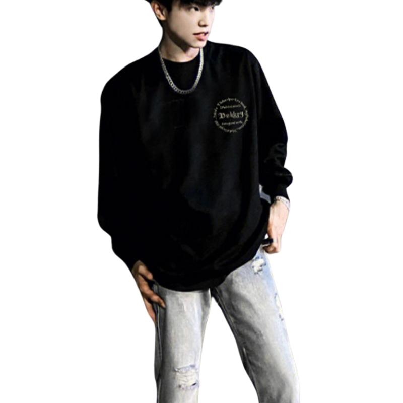 Letter Skull Hand Graphic Long Sleeve Shirt