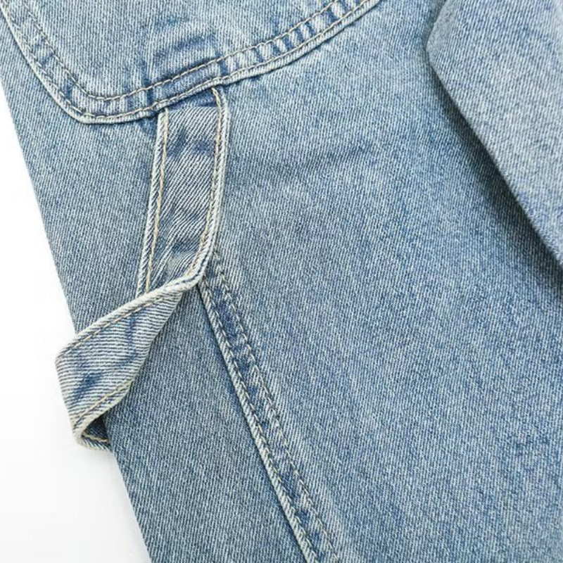 Casual Solid Color Panel Jeans