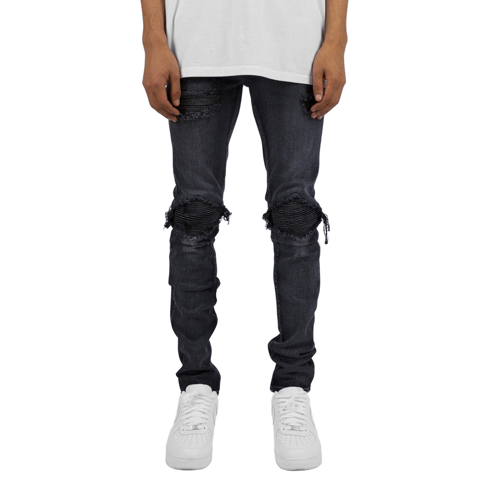 High Street Wash Distressed Stacked Jeans