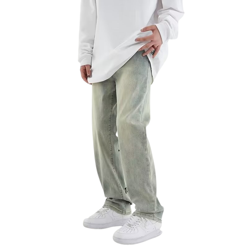 American Letter Graphic Straight Jeans