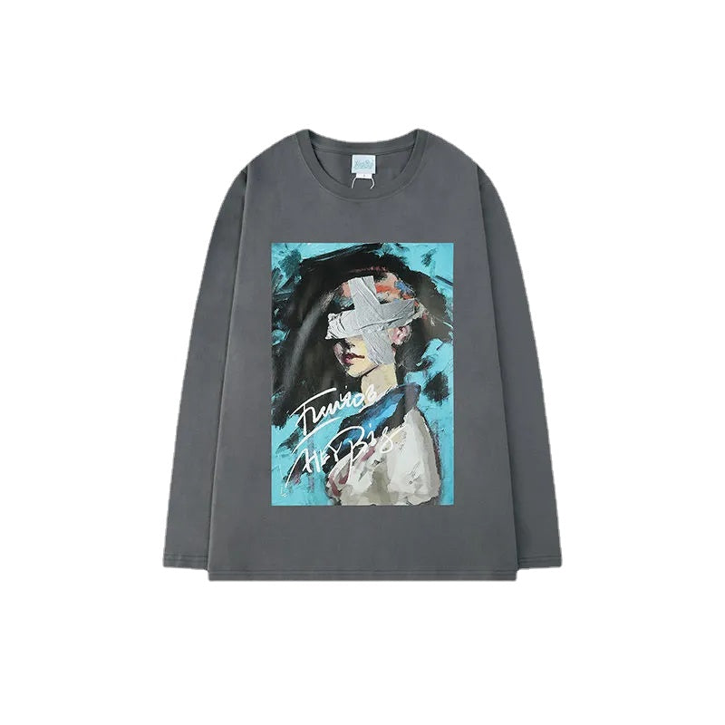 Street Comic Print Long Sleeve Shirt