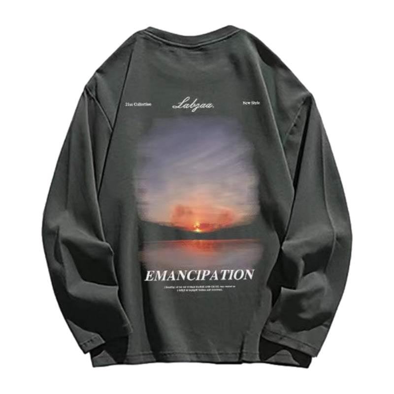 Sunrise Landscape Print Sweatshirt