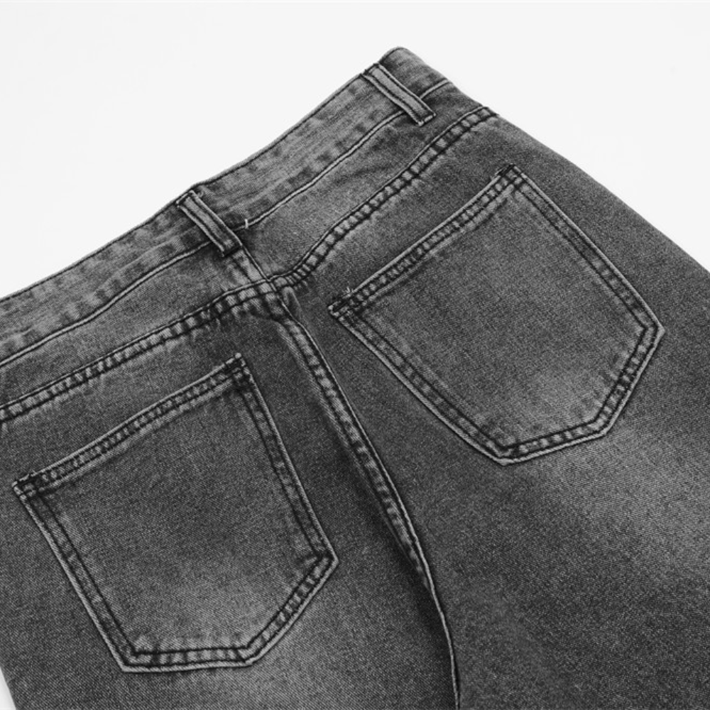 Vintage Street Star Patchwork Straight Jeans
