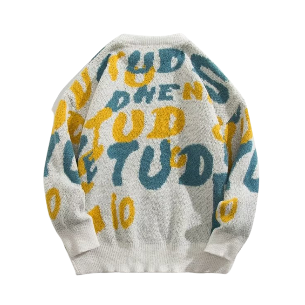 OOC' Vintage Letters Bear Knited Sweater