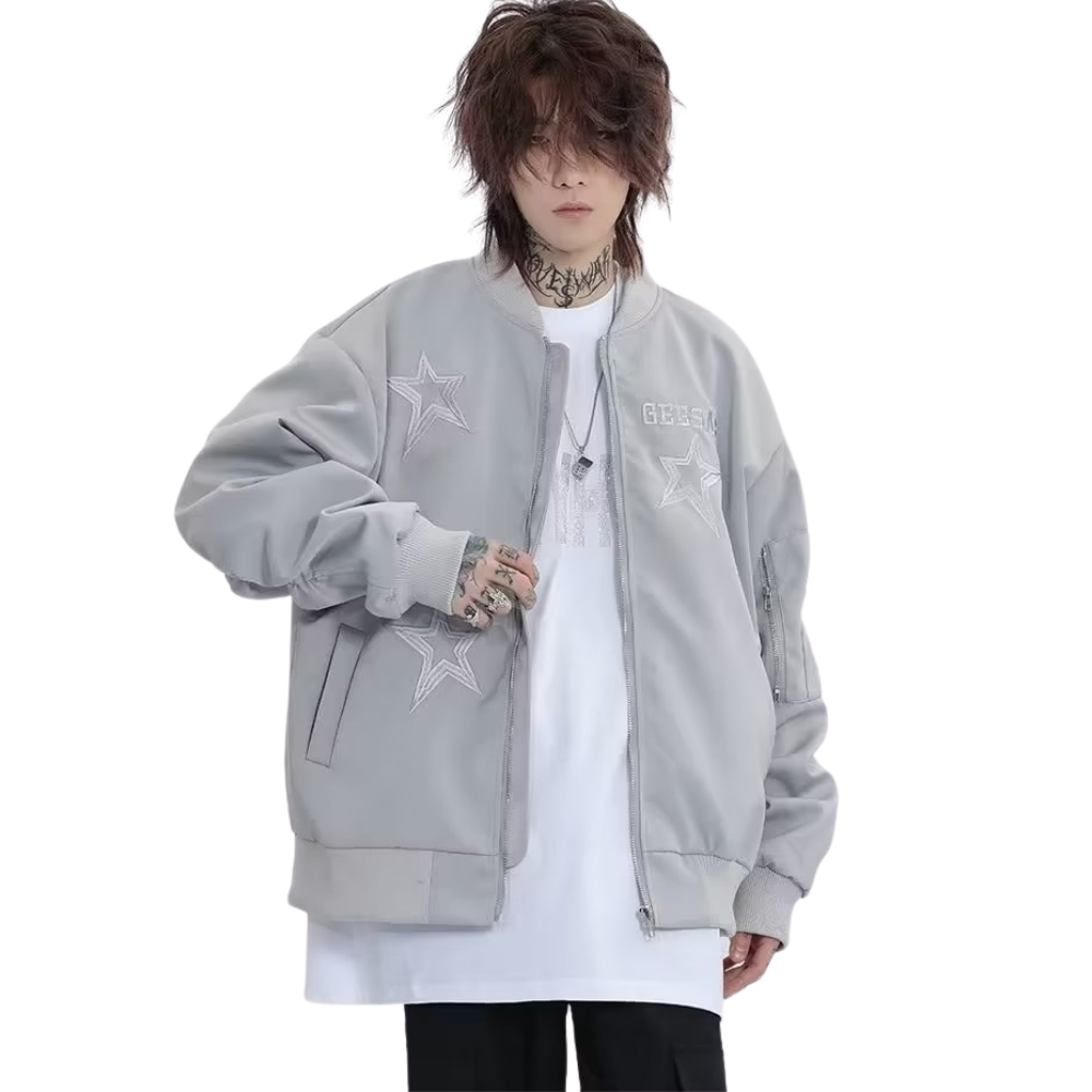 Urban Star Embroidery Baseball Jacket