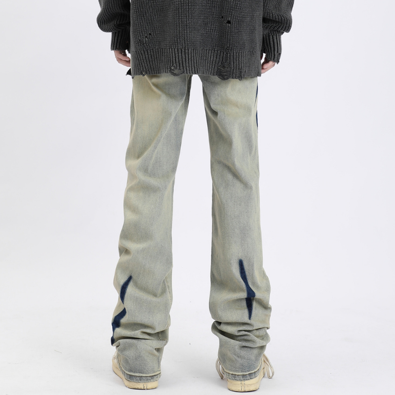Distressed Denim Contrast Jeans