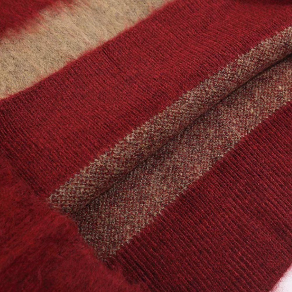 Women's Vintage Striped Mink Sweater