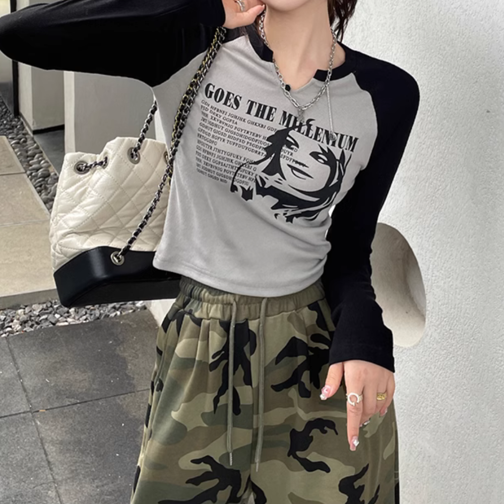 Women's Japanese Comic Girl Long Sleeve Shirt