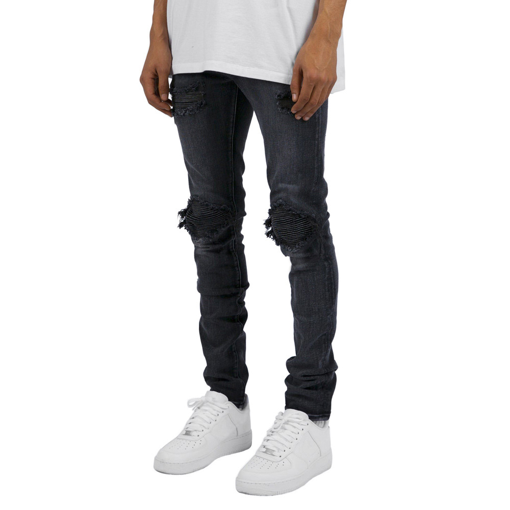 High Street Wash Distressed Stacked Jeans