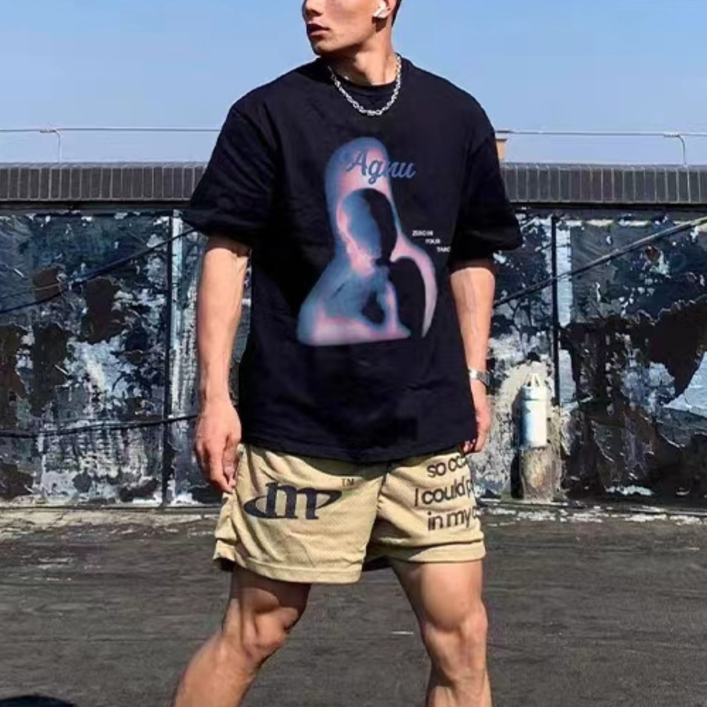 City Punk Abstract Silhouette Graphic T-Shirt