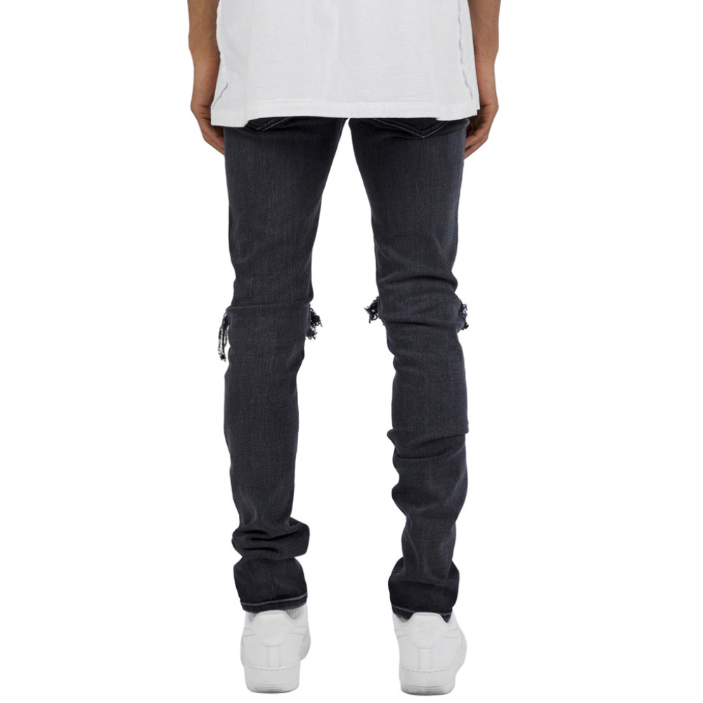 High Street Wash Distressed Stacked Jeans