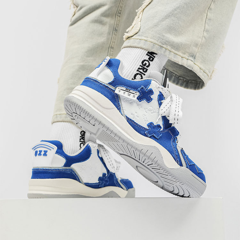 Urban Street Denim Paneled Casual Sneakers