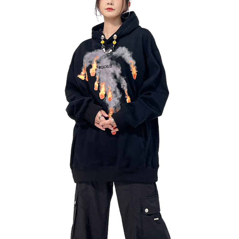 Hip Hop Fireball Pure Pattern Hoodie