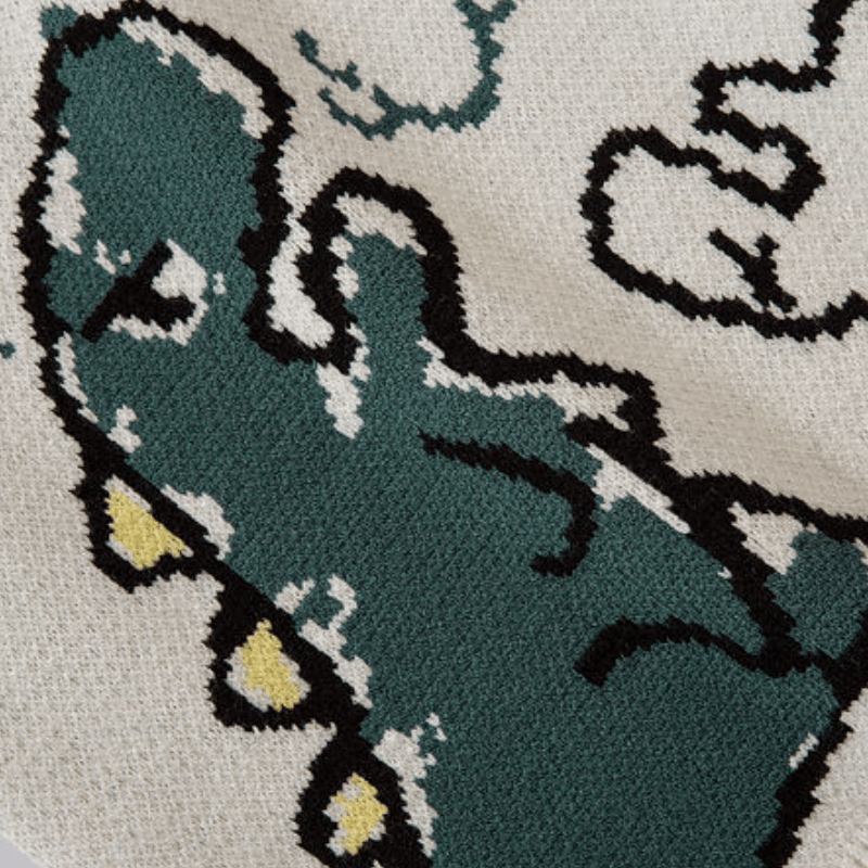 Dinosaur Sketch Pattern knit Vest