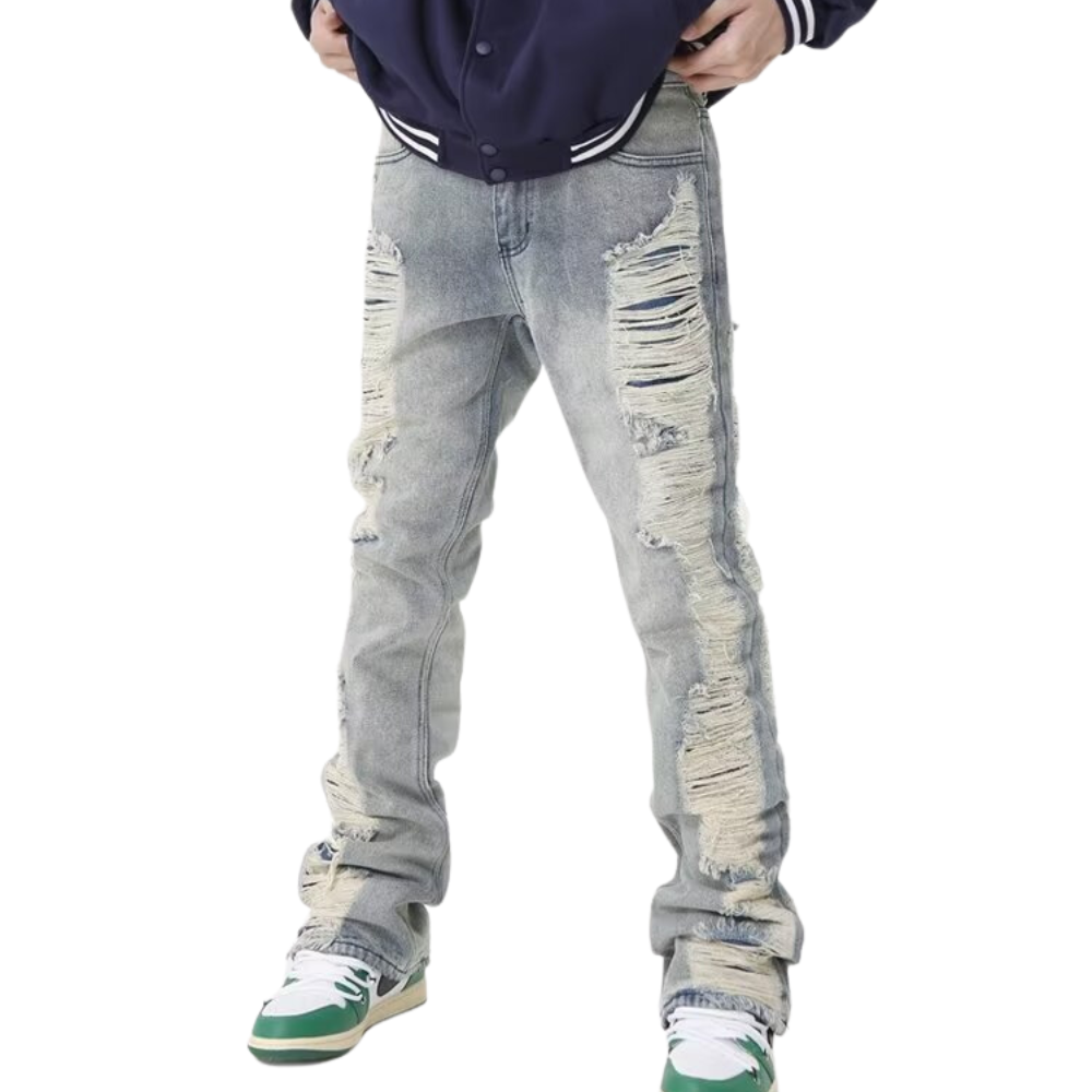 Urban Street Distressed Straight Leg Jeans