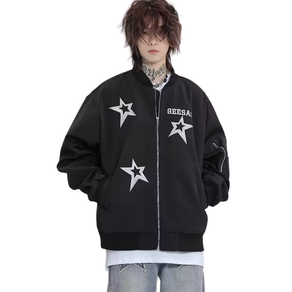 Urban Star Embroidery Baseball Jacket