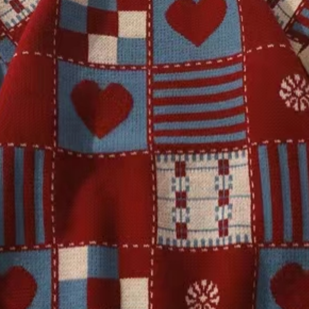 Vintage Graphic Patchwork Loose Sweater