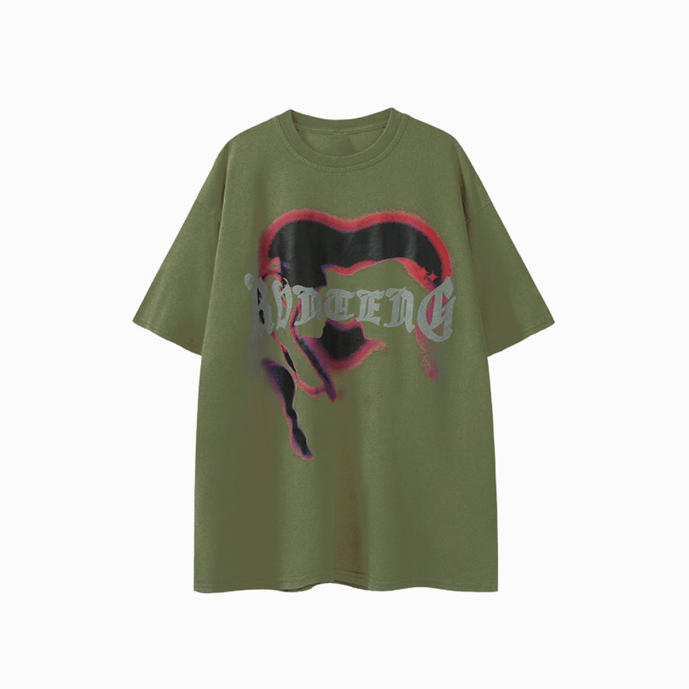 Vintage Heart Graphic Wash T-Shirt
