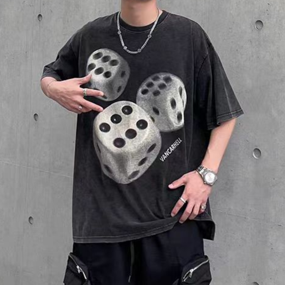 Dice Print Washed T-shirt