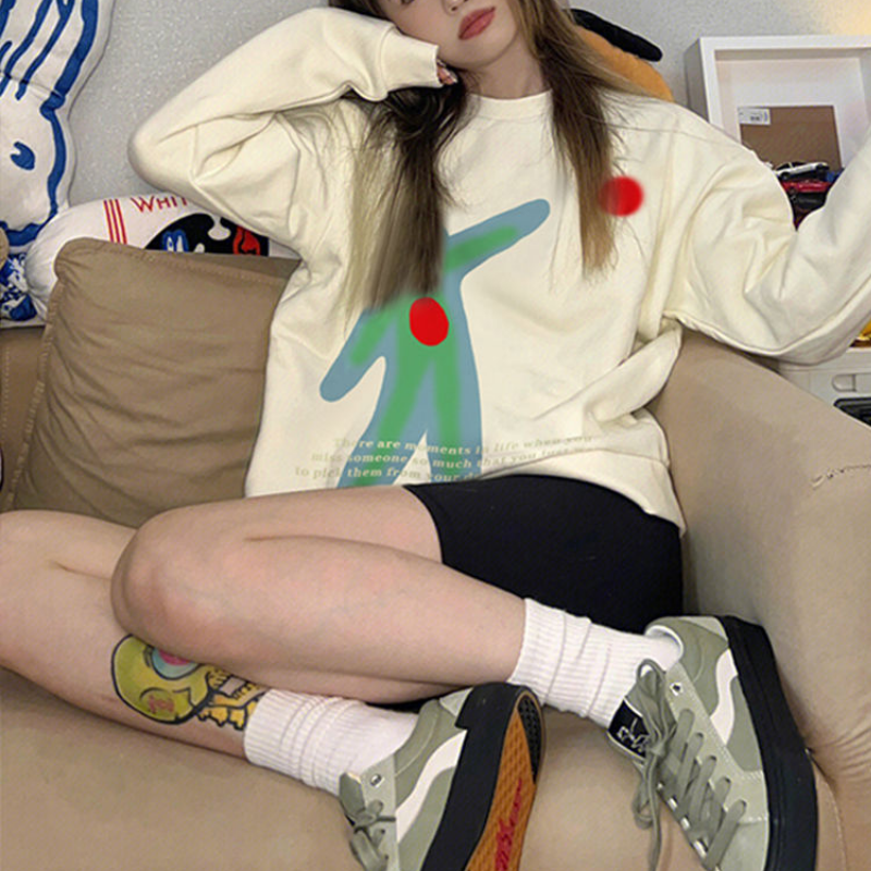 Urban Abstract Graphic Cotton Sweatshirt