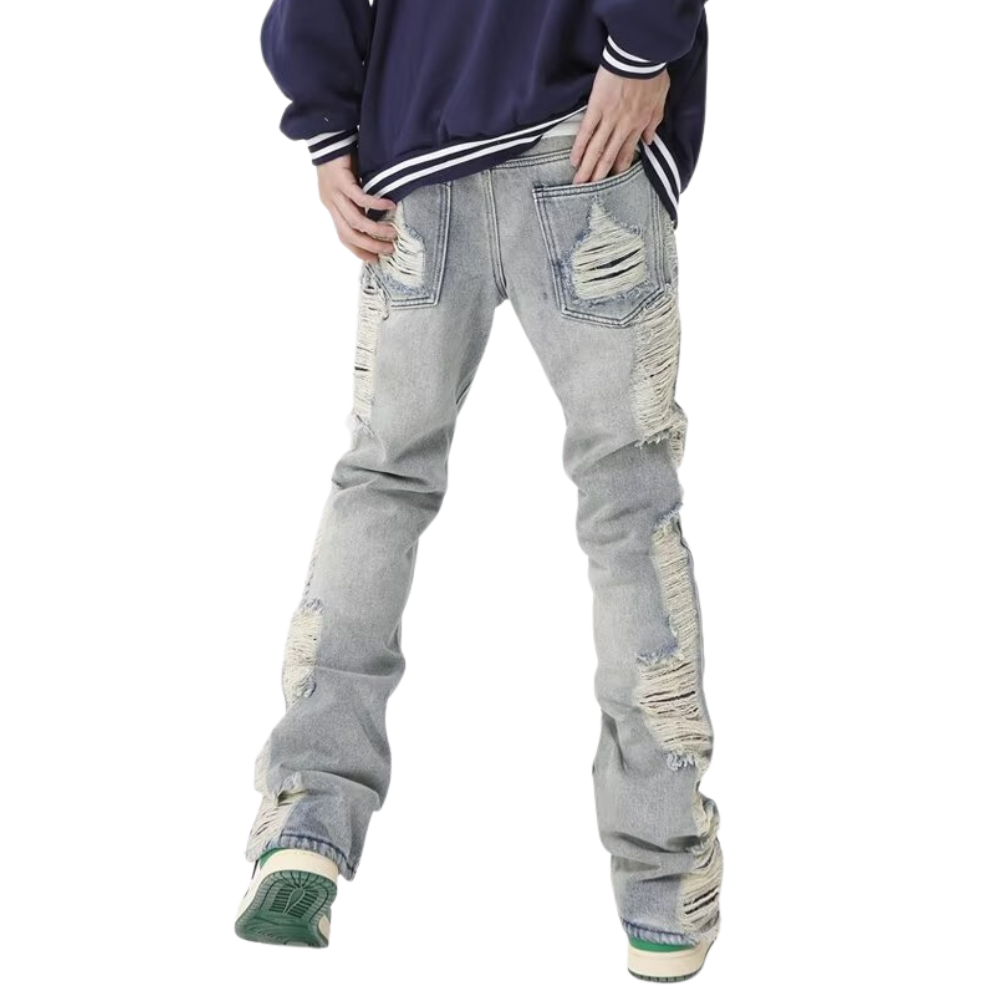 Urban Street Distressed Straight Leg Jeans
