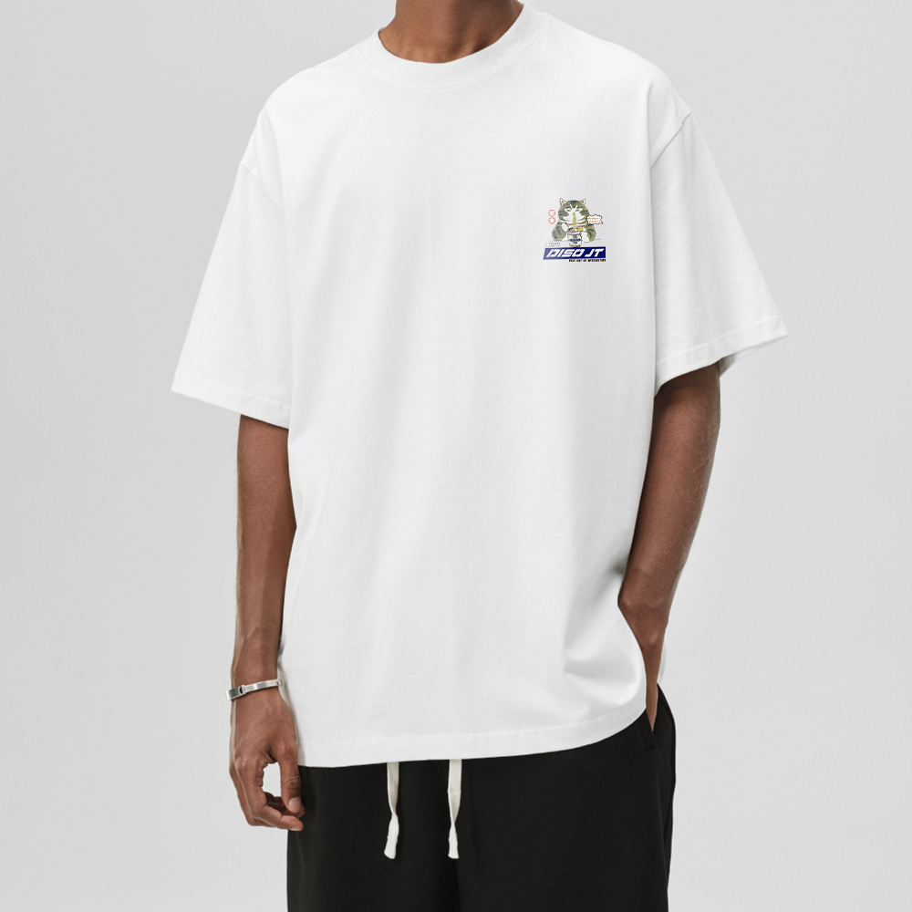 Japanese Greedy Cat Print T-shirt