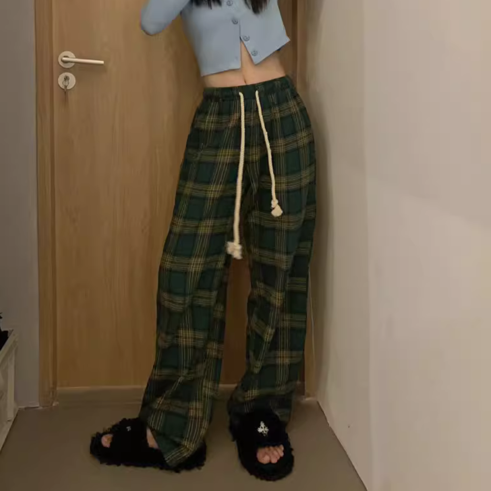 Women's Vintage Plaid Sweatpants