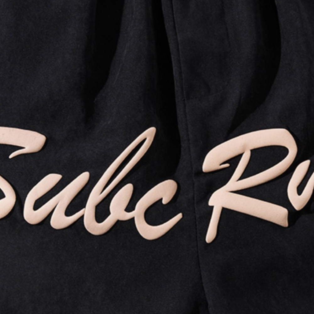 Urban Street Letter Embroidery Suede Shorts