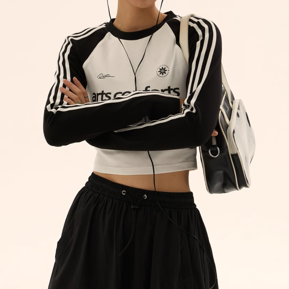 Women's Casual Stripe Letter Long Sleeve Shirt