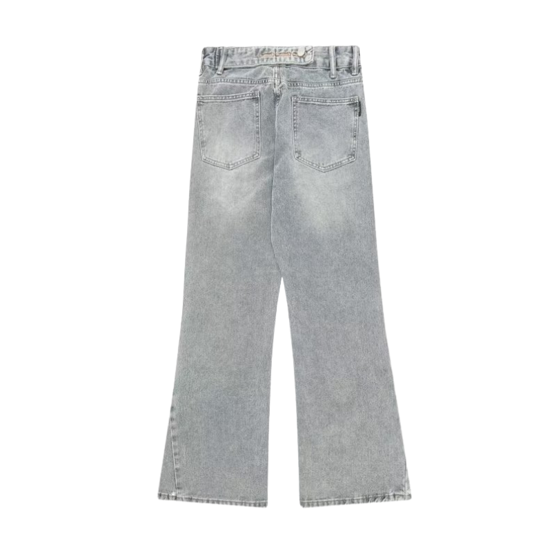 Solid Paneled Wide-Leg Jeans
